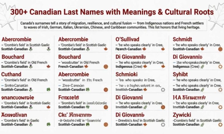 300+ Canadian Last Names with Meanings & Cultural Roots