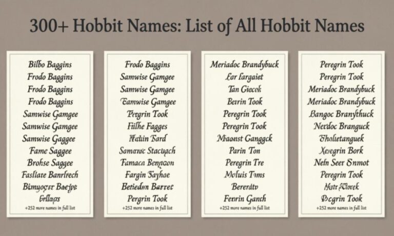 300+ Hobbit Names List of All Hobbits Names