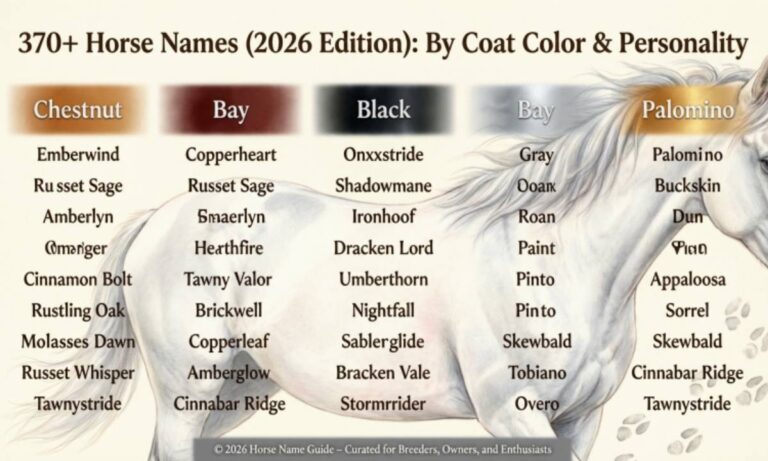 370+ Horse Names (2026 Edition) By Coat Color & Personality