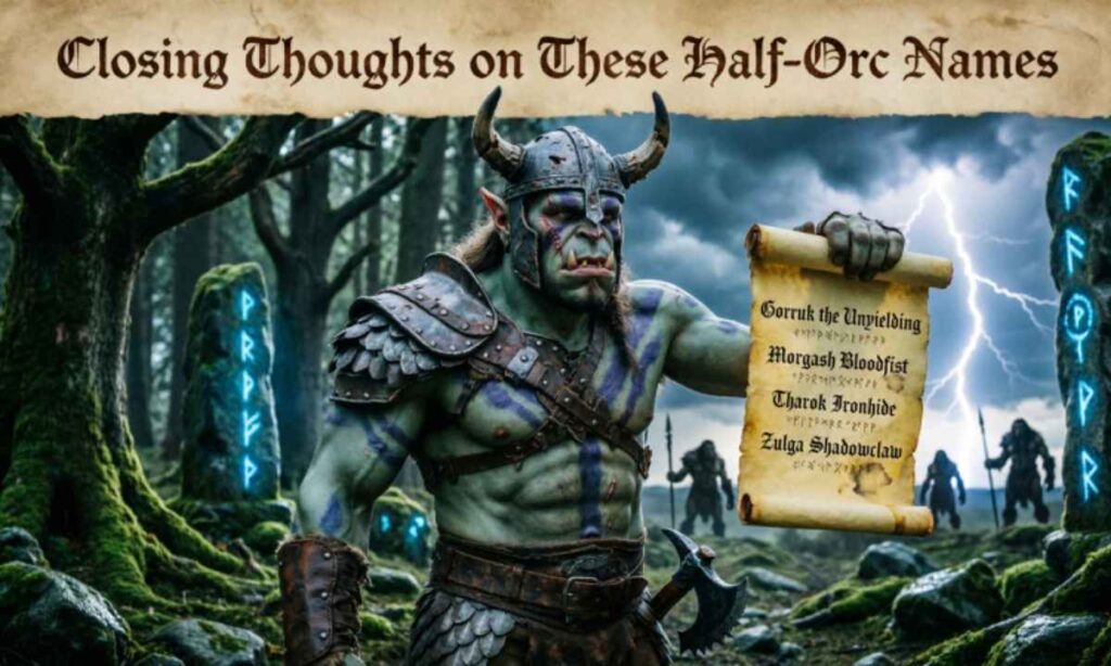 Closing Thoughts on These Half-Orc Names