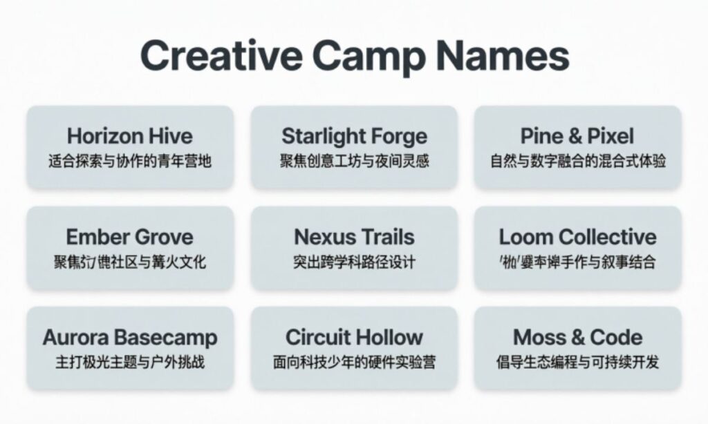 Creative Camp Names