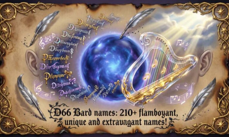 D66 Bard names: 210+ flamboyant, unique and extravagant names!