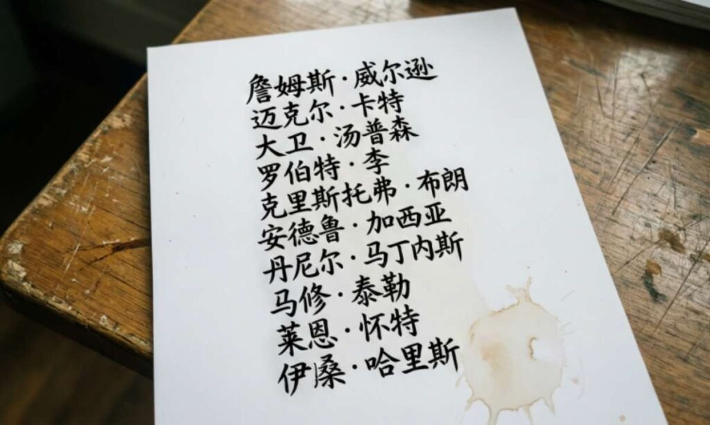 Fake Names List Male