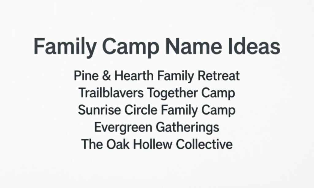 Family Camp Name Ideas
