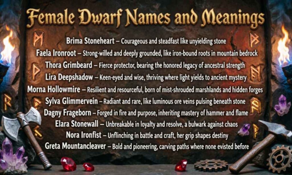 Female Dwarf Names and Meanings