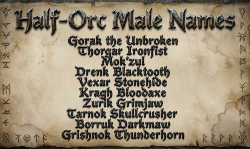 Half-Orc Male Names

