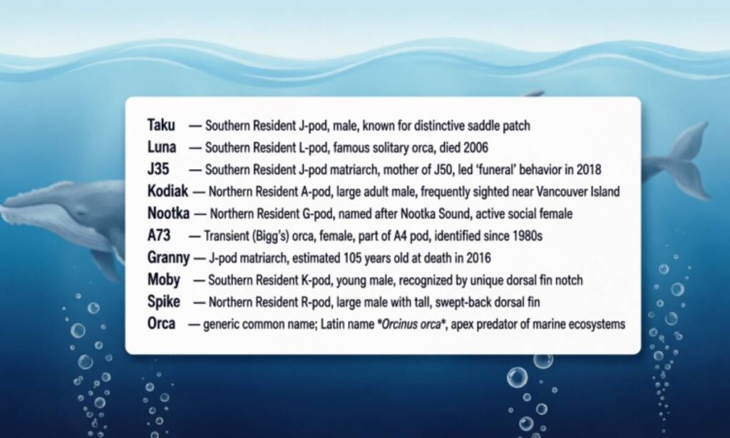Killer Whale Names