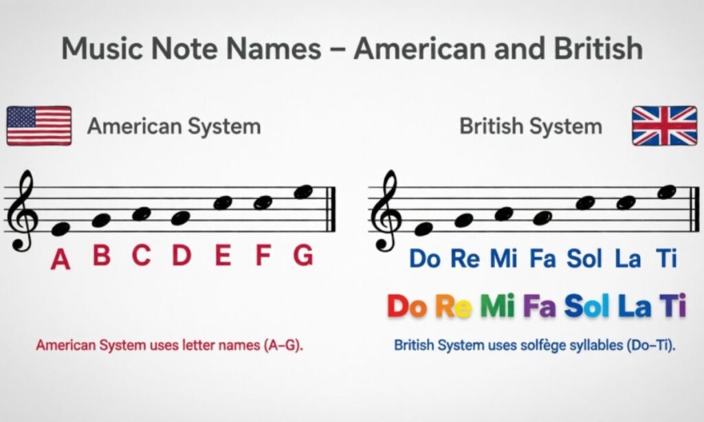 Music Note Names – American and British 