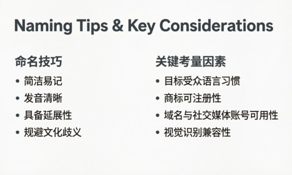 Naming Tips & Key Considerations
