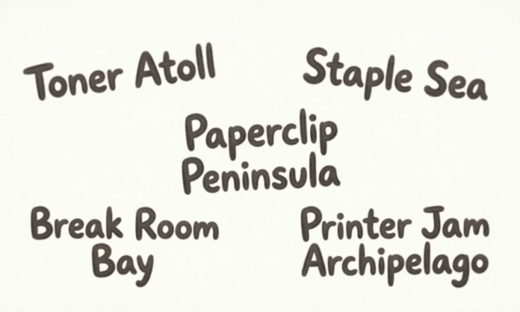 💼 Office-Themed Funny Island Names