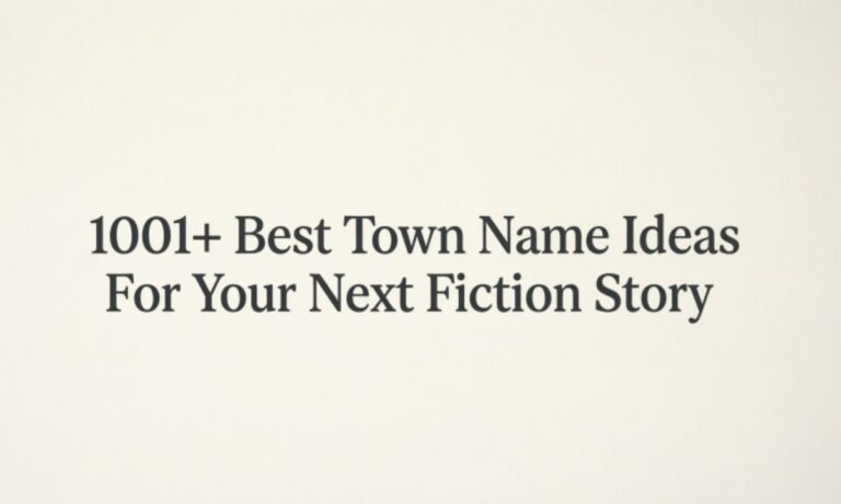 1001+ Best Town Name Ideas For Your Next Fiction Story