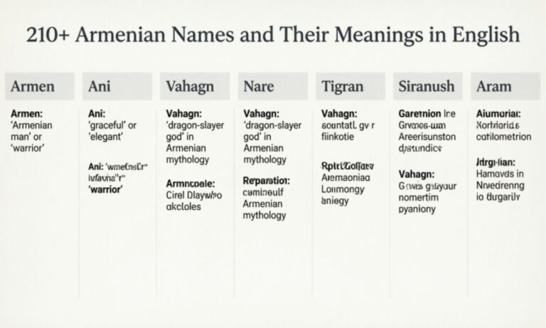 210+ Armenian names and their meanings in English