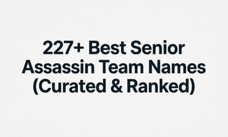 227+ Best Senior Assassin Team Names (Curated & Ranked)