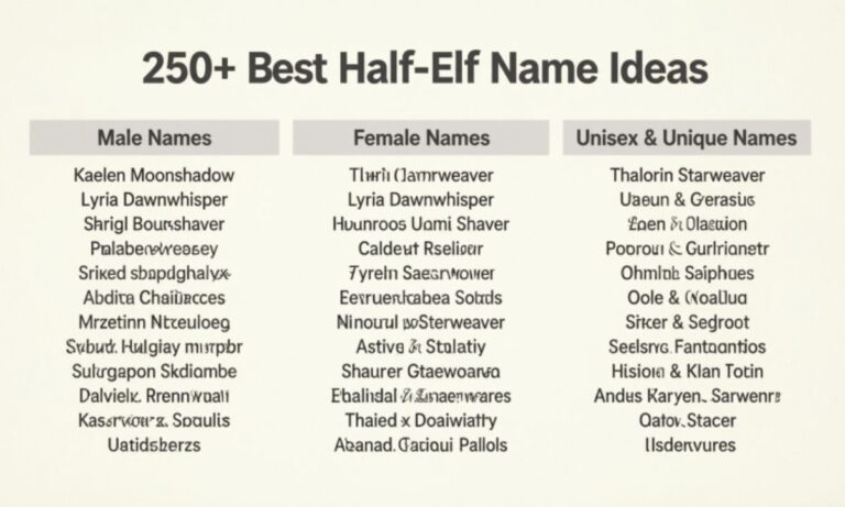 250+ Best Half-Elf Name Ideas