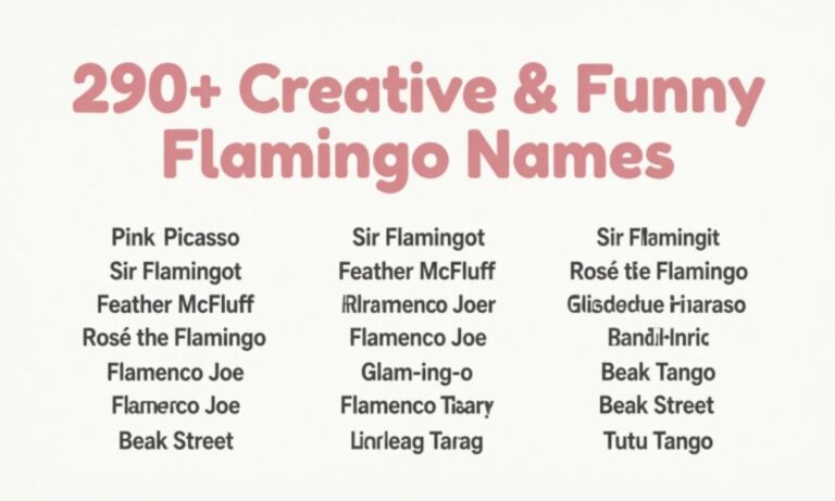 290+ Creative & Funny Flamingo Names