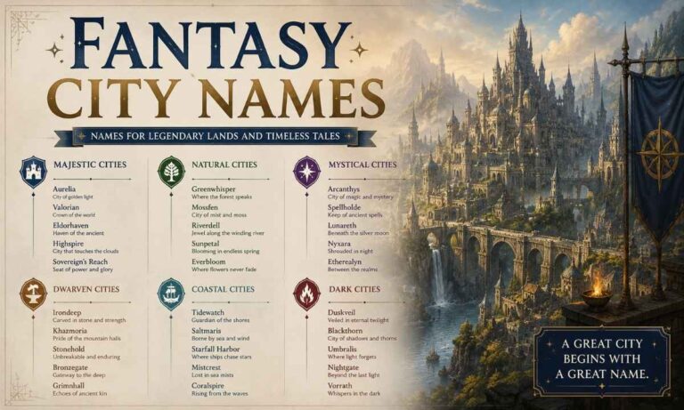 500+ Fantasy City Names: Magical, Dark, and Mythical Place Name Ideas