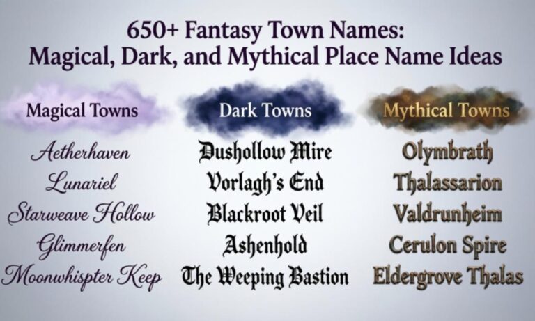 650+ Fantasy Town Names: Magical, Dark, and Mythical Place Name Ideas