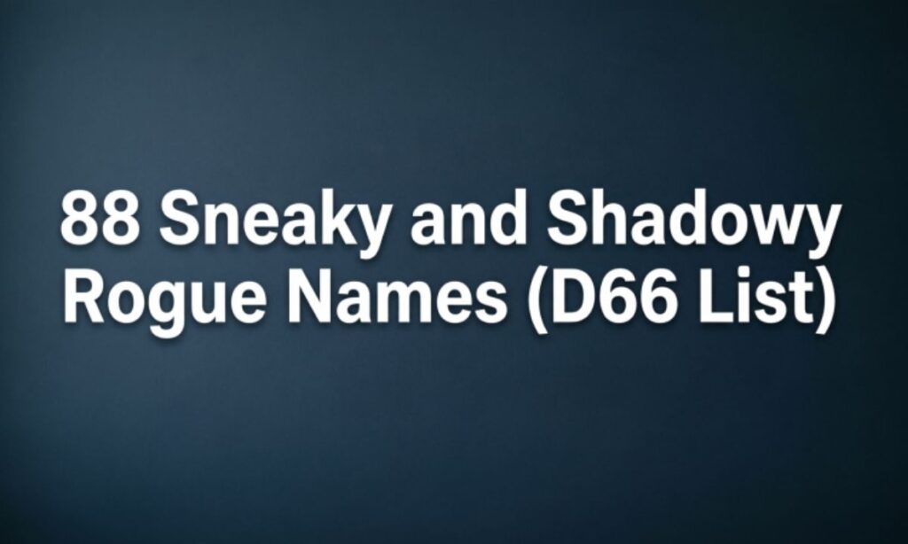 88 Sneaky and Shadowy Rogue Names (D66 List)