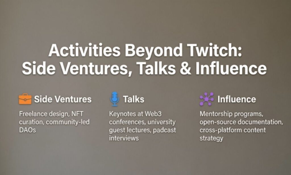 Activities Beyond Twitch: Side Ventures, Talks & Influence