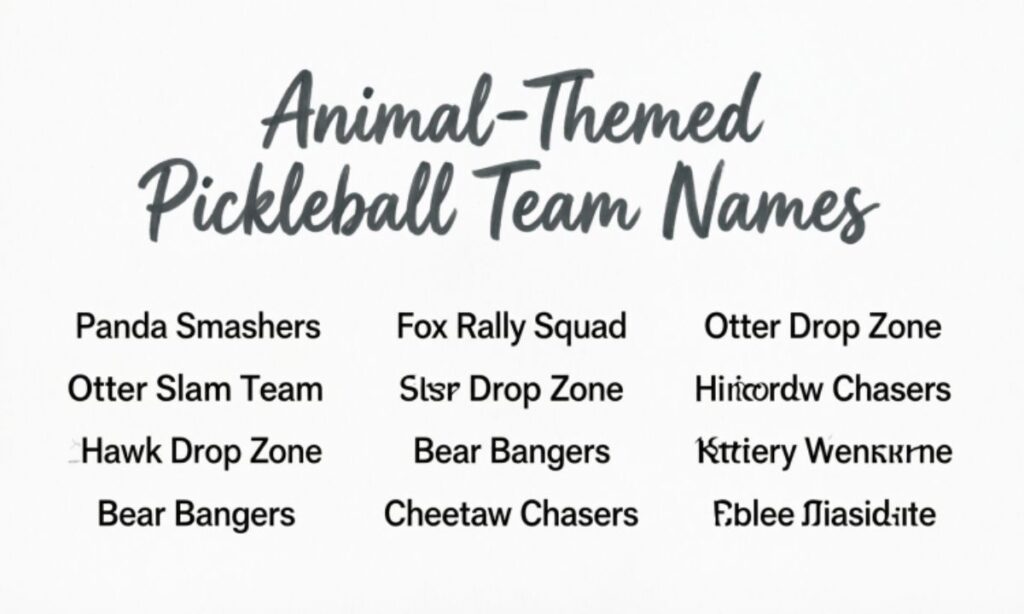 Animal-Themed Pickleball Team Names