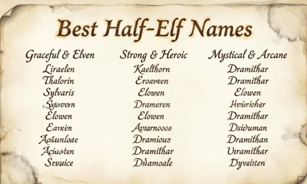 Best Half-Elf Names