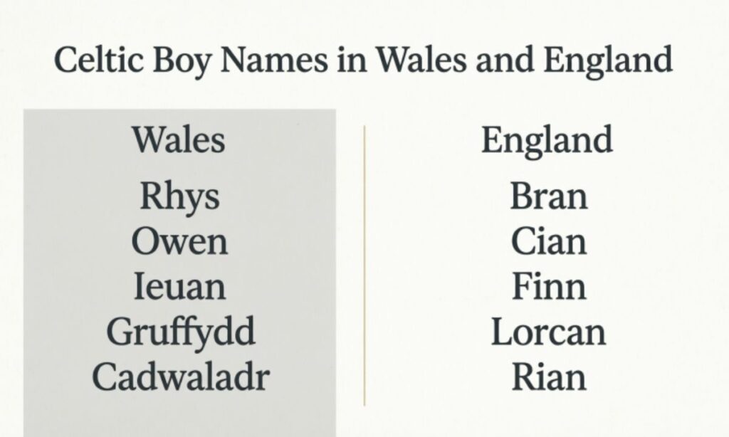 Celtic Boy Names in Wales and England