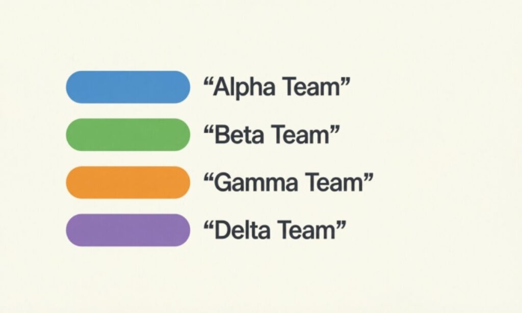 Color Coded Team Names