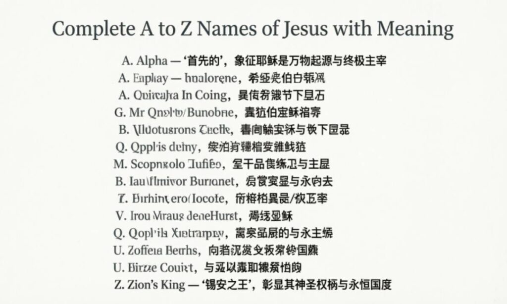 Complete A to Z Names of Jesus with Meaning
