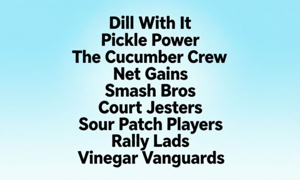 Funny Pickleball Team Names