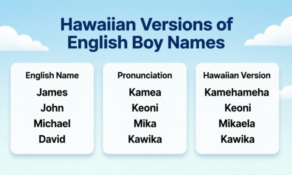 Hawaiian Versions of English Boy Names
