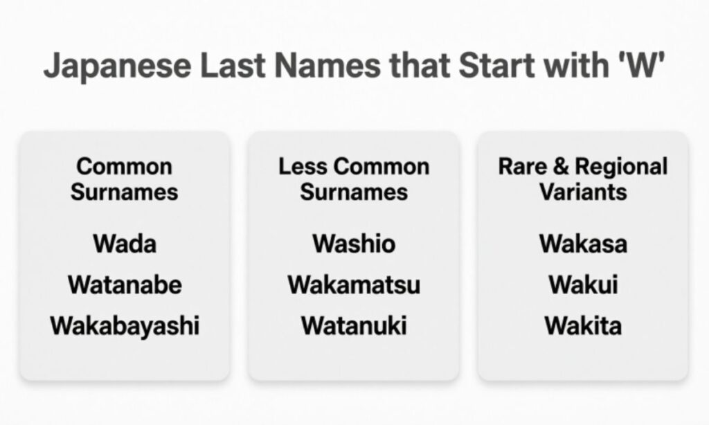 Japanese Last Names that Start with 'W'