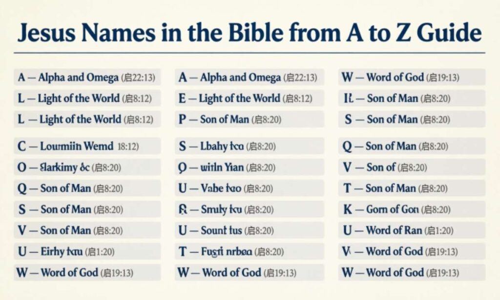 Jesus Names in the Bible from A to Z Guide