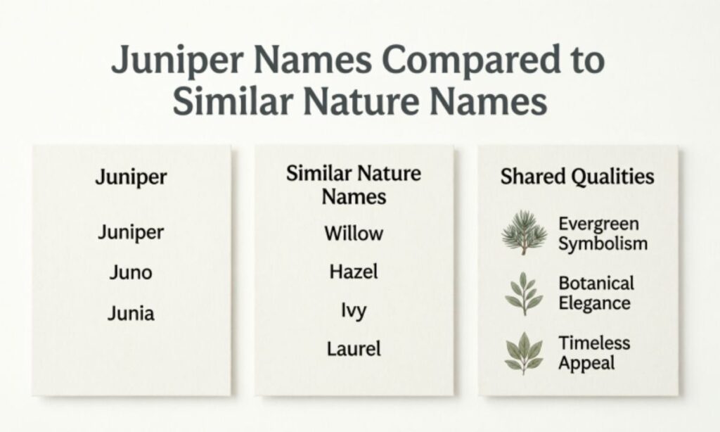 Juniper Names Compared to Similar Nature Names