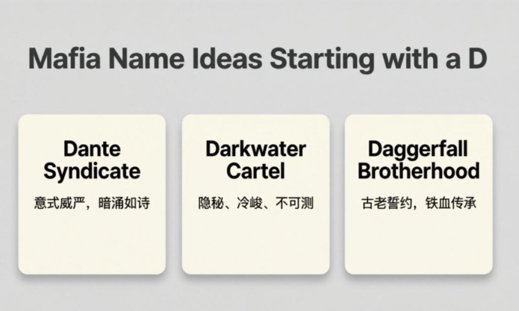 Mafia Name Ideas Starting with a D