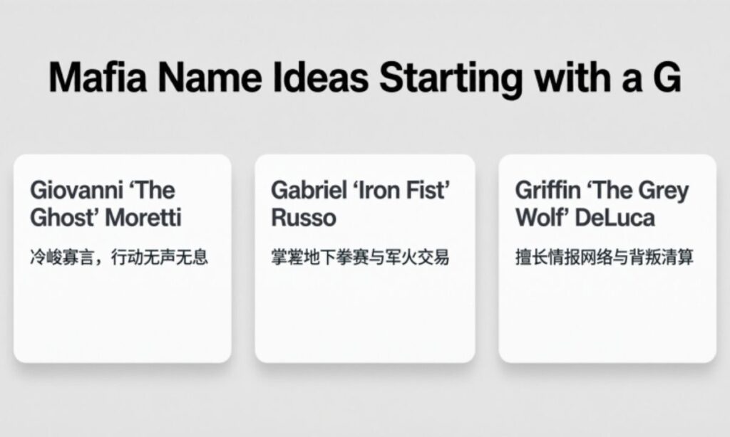 Mafia Name Ideas Starting with a G