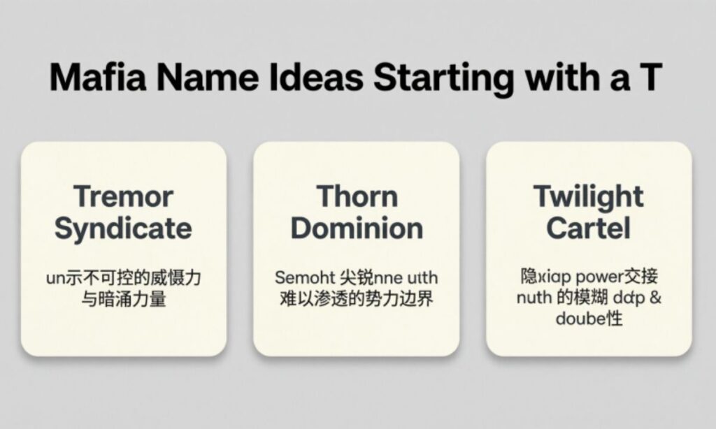 Mafia Name Ideas Starting with a T