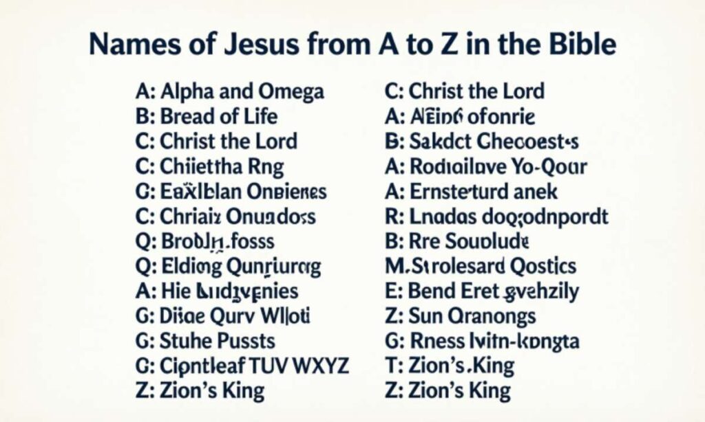 Names of Jesus from A to Z in the Bible