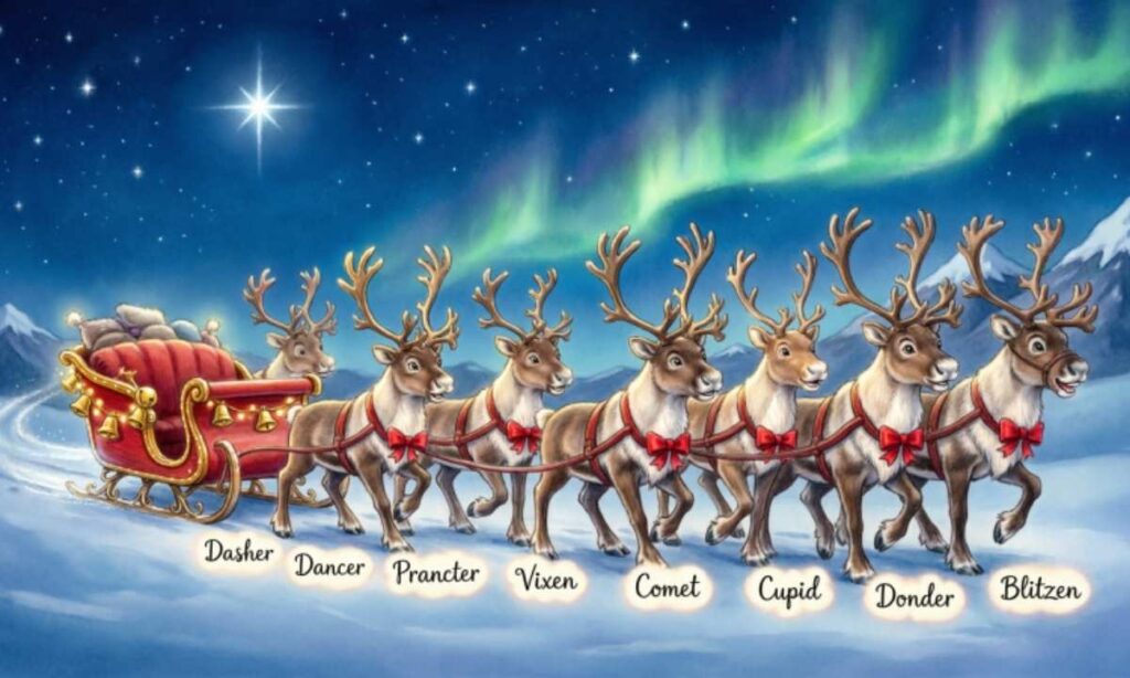 Names of Santa's Reindeer in Order