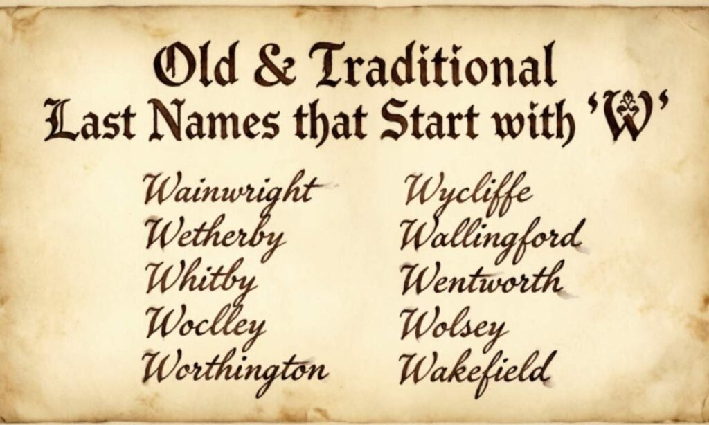 Old & Traditional Last Names that Start with 'W'