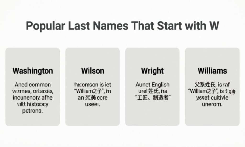 Popular Last Names That Start with W