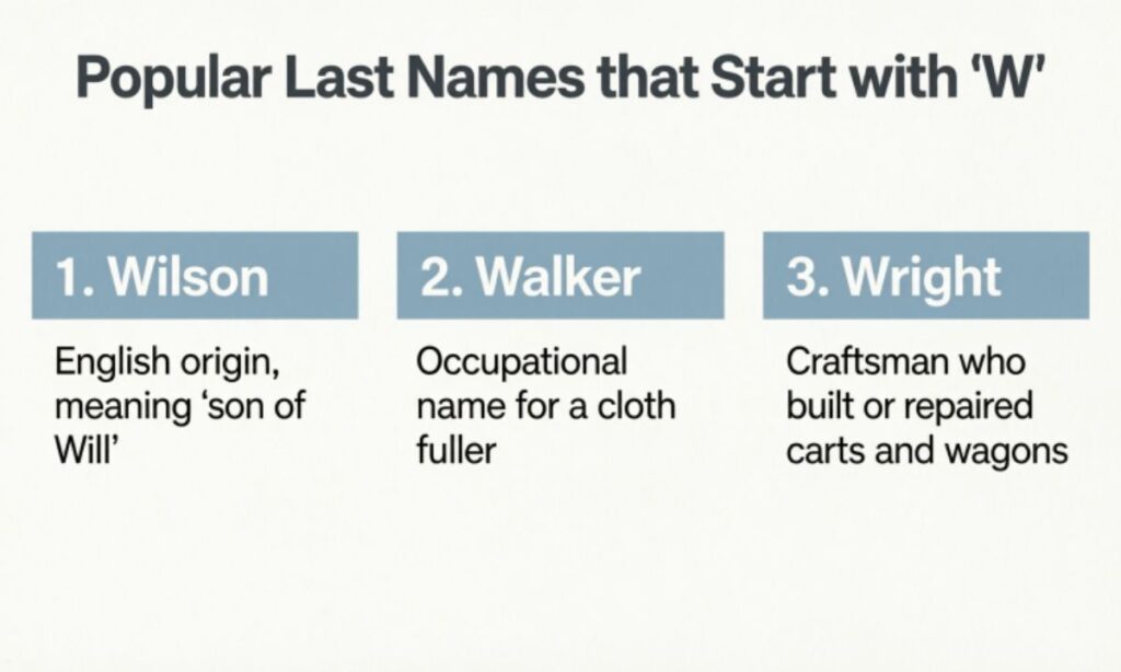 Popular Last Names that Start with 'W'