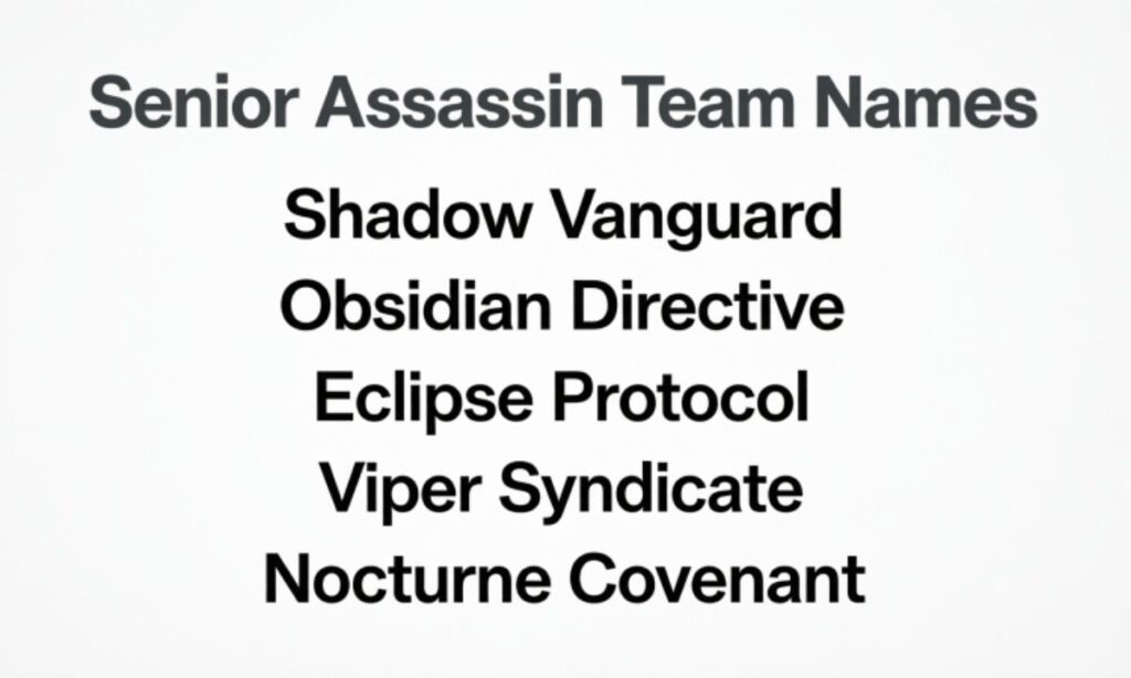 Senior Assassin Team Names