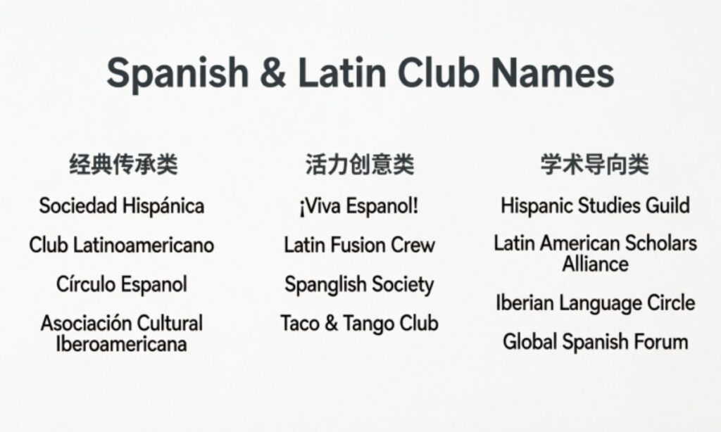Spanish & Latin Club Names
