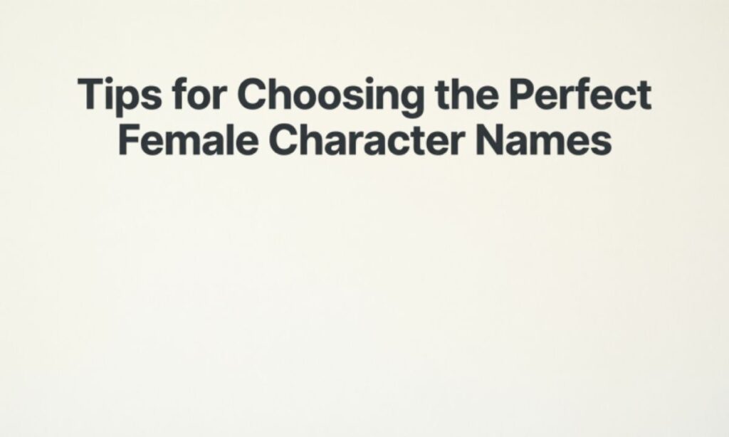 Tips for Choosing the Perfect Female Character Names
