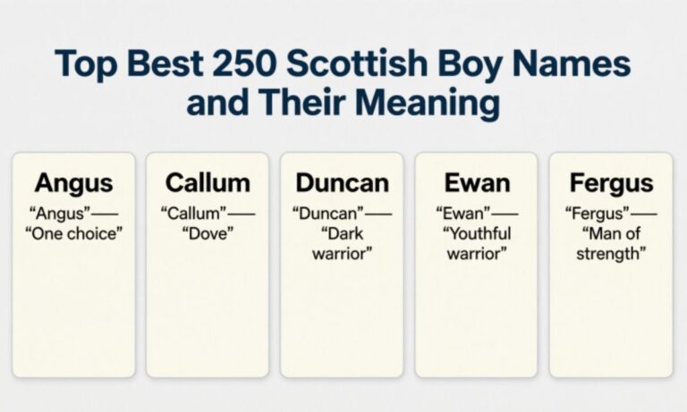 Top Best 250 Scottish Boy Names and Their Meaning