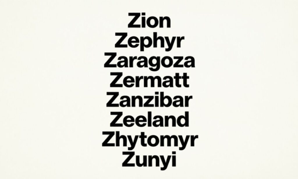 Town Names with a Z