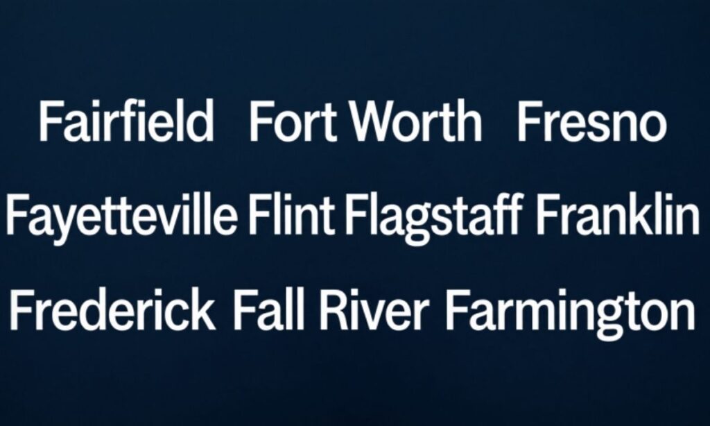 Town Names with an F