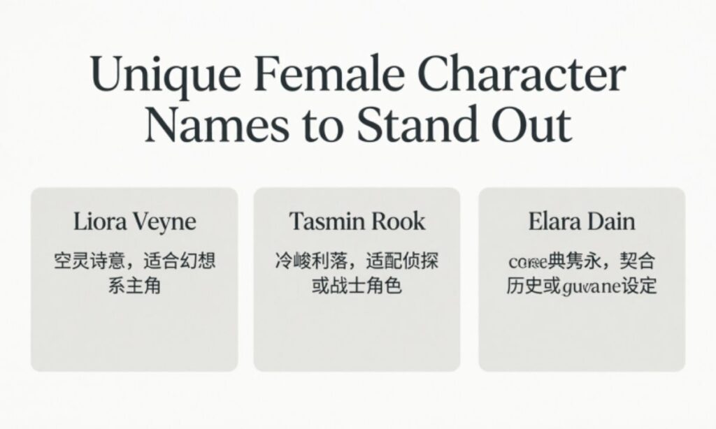 Unique Female Character Names to Stand Out
