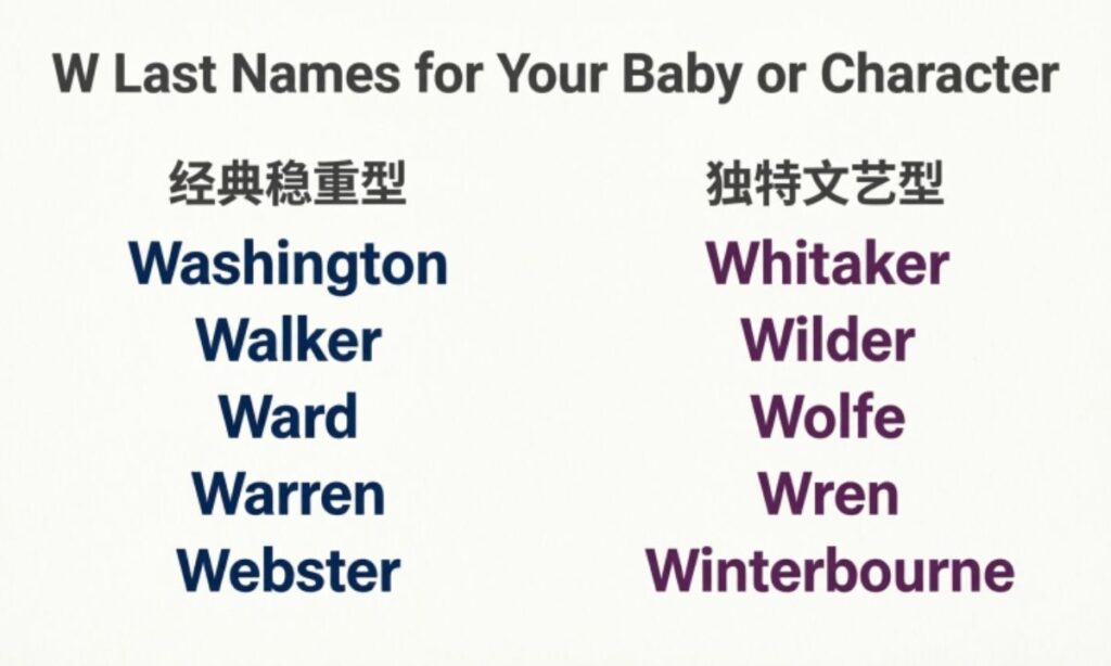W Last Names for Your Baby or Character