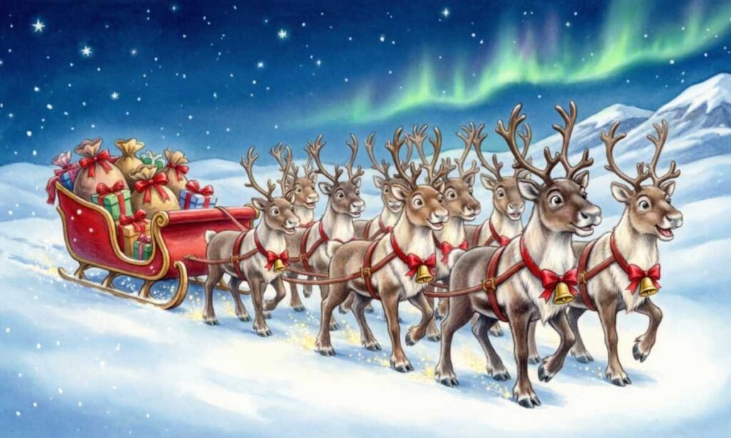 What is the Name of the 12 Reindeer in Order?